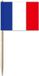 Shoppartners Cocktailprikkers van vlag Frankrijk - 150x stuks - mini vlaggetjes - Franse versiering prikkertjes - 8 cm