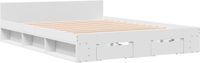 vidaXL Bedframe met lades - bewerkt hout - wit - 140x200 cm