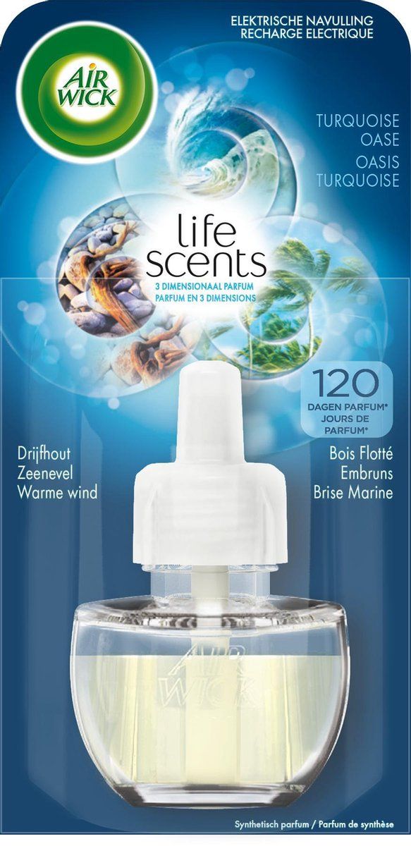 Air Wick Elektrische Geurverspreider Luchtverfrisser - Life Scents Turquoise Oase - Navulling 19ml