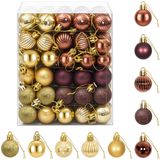 vidaXL Kerstballenset - 150 st - Bruin en goud - 3 cm - Polystyreen