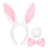 Widmann Bunny oren met staart en strik roze wit