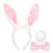 Widmann Bunny oren met staart en strik roze wit