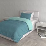 Italian Bed Linen Dekbedovertrek, 100% Katoen, Eenpersoons, 150x200 cm, Watergroen