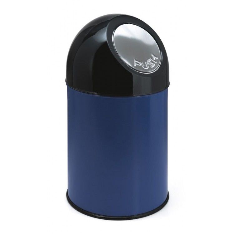 V-part Afvalbak met pushdeksel 30 liter blauw