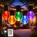 M mimotec Lichtsnoer voor buiten, elektrische kabel, 8 m, 10 gloeilampen, dimbaar, RGB, IP44, waterdicht, decoratie voor terras, ingang, erf en tuin
