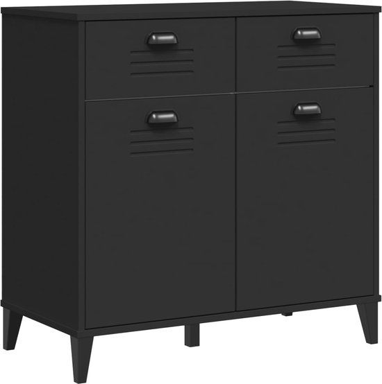 vidaXL Dressoir VIKEN 80x40x80 cm bewerkt hout zwart