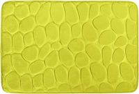 MSV Badmat Antislip – Zachte Badkamermat met Kiezelsteenmotief – Absorberend – Douchemat voor Badkamer – Lime – Microfiber – 50 x 80 cm