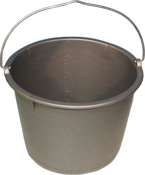 HAC Emmer met maatverdeling - 20 liter - Grijs - Kunststof - Voer accessoire