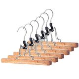 KADAX Houten Kleerhanger, Ruimtebesparende Hanger voor Broeken, Jeans, Rokken en Shorts, Antislip Hanger met Draaibare Haak voor het Organiseren van Kleding (Set van 12)