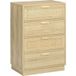 MIXHOME Commode Bohème En Rotin 4 Tiroirs, Meuble De Rangement Salon Couloir Entrée, Bois Naturel Design.