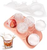 Unyqoos® Moule à glaçons en silicone pour grosses boules de glace rondes, rose