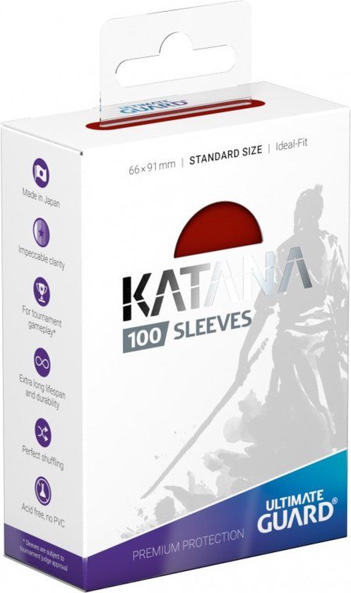 Ultimate Guard Katana Sleeves Standard Size - Red - 100ct