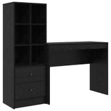 vidaXL Bureau Zwart Eiken 145,5 x 40 x 127 cm 2 stuks