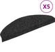 vidaXL Trapmatten Zelfklevend 5 stuks 65x21x4 cm Zwart