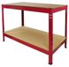 Établi Établi - 100 x 60 x 90 cm - Réglable - Rouge - Capacité de charge 200 kg par étagère