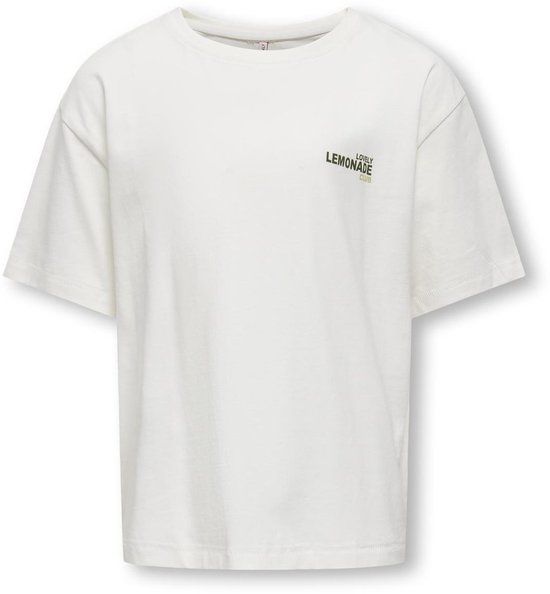 ONLY KIDS ONLY KOGhelen T-shirt biologisch katoen ronde hals korte mouw wit 134/140