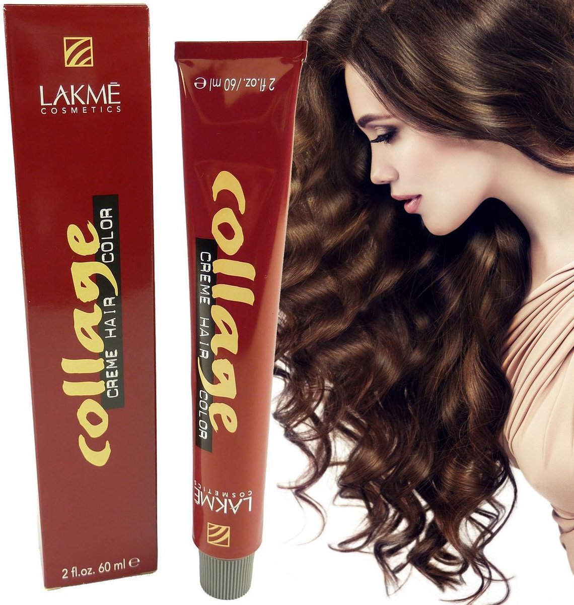 Lakme Collage Cream Hair Color Permanente Haarverf Kleuring 60ml - 08/30 Gold Light Blonde/Gold Hell Blond