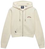 Superdry Essential Logo Cropped Zip Hoodie Dames Desert Bone Off White