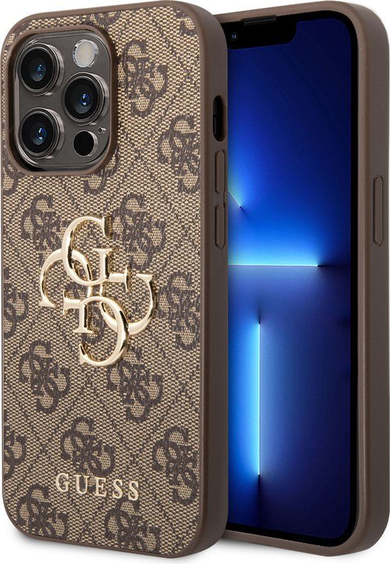 Guess Back Cover voor Apple iPhone 14 Pro - Bruin
