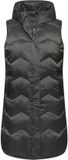 Ulla Popken - Dames - HYPRAR lange functionele doorgestikte bodywarmer capuchon - Antraciet - Maat 42+