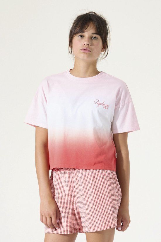 Garcia Meisjes Print T-shirt Roze Korte mouw