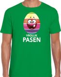Bellatio Decorations Shoppartners Bv Paasei vrolijk Pasen t-shirt / shirt - groen - heren - Paas kleding / outfit XXL