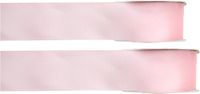Merkloos / Sans marque Hobby/decoratie sierlint - 2x - satijn - lichtroze - 1,5 cm/15 mm x 25 meter - cadeaulint