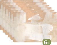 KitchenYeah Placemats - Set of 6 - 45x30 cm - Plastic - White/Beige - Modern