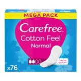 Carefree Cotton Feel Normaal luchtdoorlatende inlegkruisjes, parfumvrij, absorptiegraad twee, maat normaal, verpakking van 56 stuks