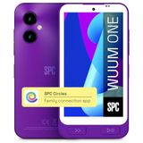 SPC WUUM One - Kindersmartphone + muziekspeler, veilige chat, GPS, kinderbeveiliging SPC Circles, Android 4G mobiele telefoon met 13 MP camera, videogesprekken, 64 GB, Paars