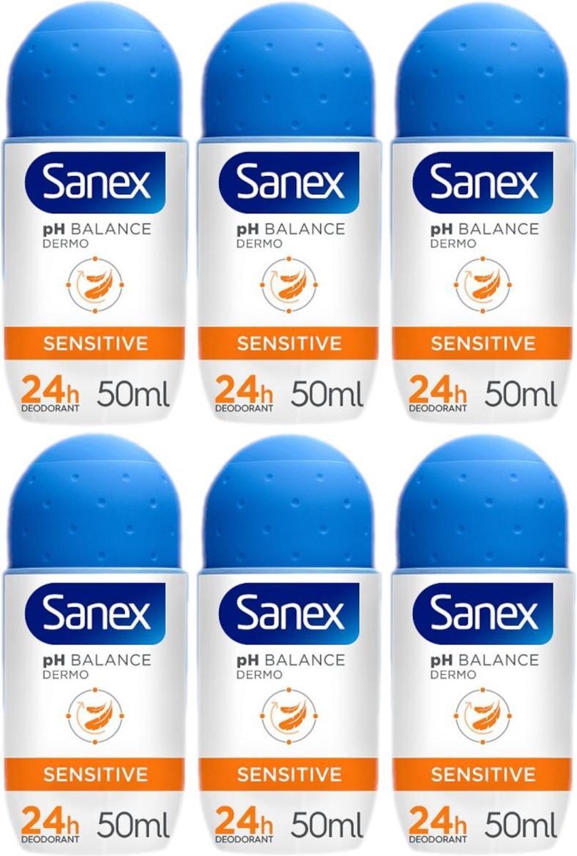 Sanex Dermo Sensitive Deodorant Anti-Transpirant Roller 6 x 50ml - Voordeelverpakking