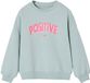 Vertbaudet Sweater voor meisjes met positieve boodschap blauwgroen