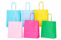 Packadi 48 Kleine Papieren Cadeautasjes met Handvat 16x8x22cm – Mix Kleuren Roze Blauw Geel Groen