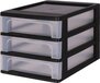 IRIS Organizer Chest A4 Ladesysteem - 3 Lades - Zwart/Transparant