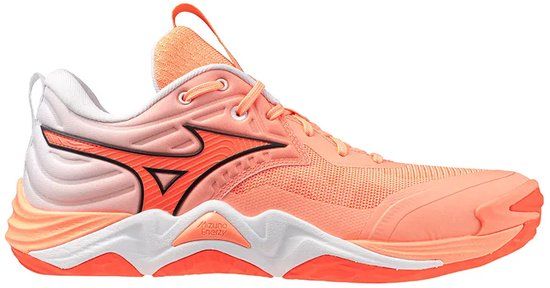 Mizuno Wave Momentum Elite Indoor Schoenen Unisex Volleybal Flamingo Koraal/Lava Oranje/Wit Maat 46