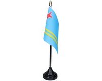 Edco Eindhoven Bv Vlag Aruba drapeau de table - 10 x 15 cm - Polyester - Multi