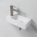 Lavabo Céramique Blanc Trou de robinetterie gauche 376 x 188 x 93 mm Montage mural