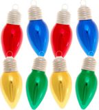 Krebs Shoppartners Bv 8x stuks luxe glazen feestlampjes kerstballen gekleurd 9 cm
