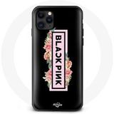 Maniacase Hoesje voor iPhone 11 Blackpink K-pop Groep Zwart Roze Logo Zwarte Achtergrond