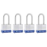 Master Lock 3QLF Outdoor hangslot met sleutel, 4 stuks gelijksluitend