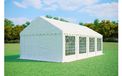 Tente de réception 4x8 m PREMIUM – PVC 500 g/m², ignifuge, cadre au sol + renforts de toit, 155 kg - Blanc