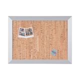 Bi-Office Kamashi Prikbord, Memobord van Kurk met Zilverkleurige Omlijsting MDF, 900x600 mm