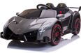 FINOOS Lamborghini Veneno - Voiture électrique pour enfants - 12V - avec télécommande - 2 places - 4x4 - Gris