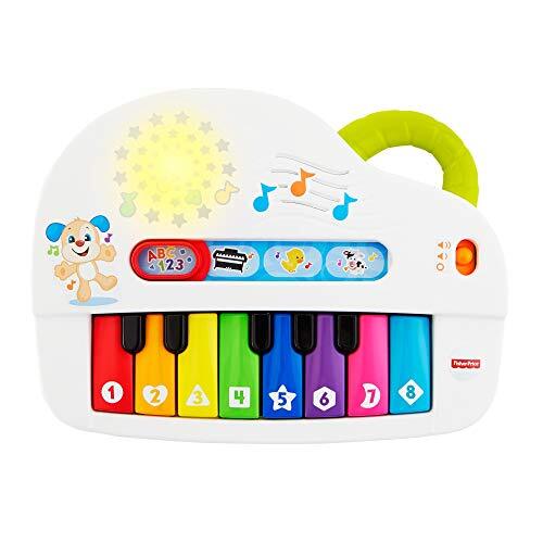 Fisher-Price Silly Sounds Light-Up Piano - UK English Edition, mee-nemen speelgoed piano met verlichting, echte muziek notities en leren liedjes voor baby en peuters, GFK04