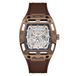 Guess Phoenix Herenhorloge GW0980G3 Roestvrij Staal Siliconen Bruin Zilver 42mm 5 Bar
