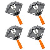 Relaxdays Hoekklemmen - set van 4 - 90 graden - tot 50 mm - grijs/oranje