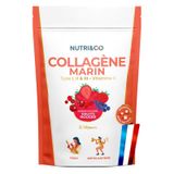 Nutri&Co Collagène marin Type 1/2/3 Peau & Articulations Fruit rouge Goût 180g