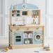 ROBUD Houten speelkeuken voor kinderen en peuters, poppenkeukenaccessoires met magnetron, wasmachine, rijstkoker, servies, cadeaus vanaf 3 jaar