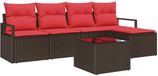 vidaXL Bankstel Bruin en Rood