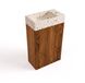 Saniclass Holz Pure Toiletmeubelset - 40x60.5cm - 1 deur - fontein terrazo - kraangat rechts - walnut pure